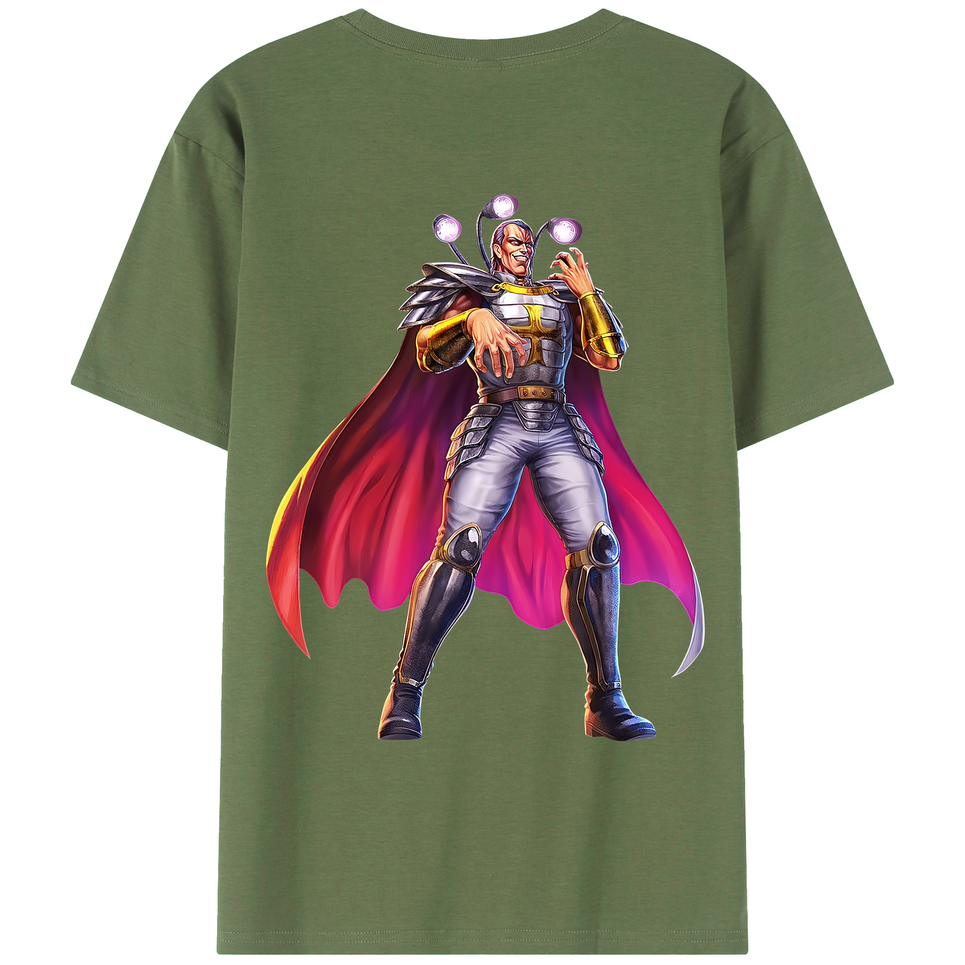 （画像用） 北斗の拳 Fist of the North Star 綿100％ メンズ半袖Tシャツ（バックプリント） 通気性